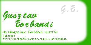 gusztav borbandi business card