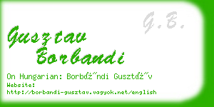 gusztav borbandi business card